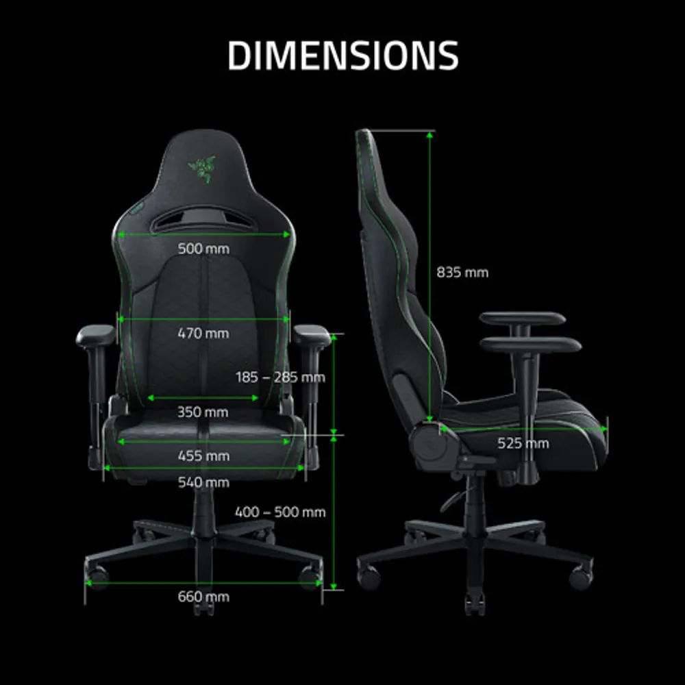 Razer Enki X Ergonomic High-Back Faux Leather Gaming Chair - Black/Green