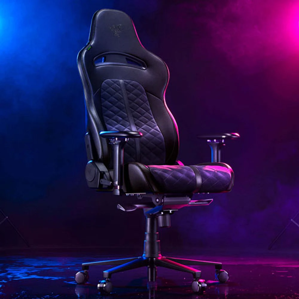 Razer Enki X Ergonomic High-Back Faux Leather Gaming Chair - Black/Green