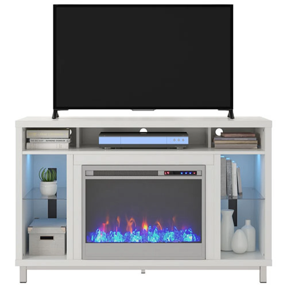 Meuble pour téléviseur de 48 po avec foyer Lumina d'Ameriwood Home - Blanc