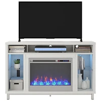 Meuble pour téléviseur de 48 po avec foyer Lumina d'Ameriwood Home - Blanc
