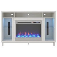Meuble pour téléviseur de 48 po avec foyer Lumina d'Ameriwood Home - Blanc