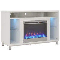 Ameriwood Home Lumina 48" Fireplace TV Stand with Logs Fireboxnd - White