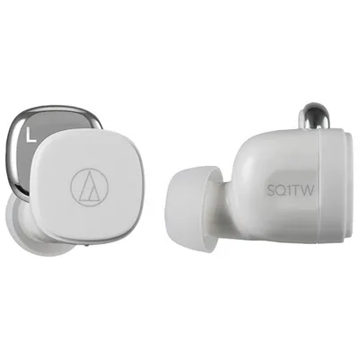 Audio Technica ATH-SQ1TWWH In-Ear Sound Isolating True Wireless Earbuds - White