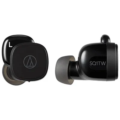 Audio Technica ATH-SQ1TWBK In-Ear Sound Isolating True Wireless Earbuds - Black