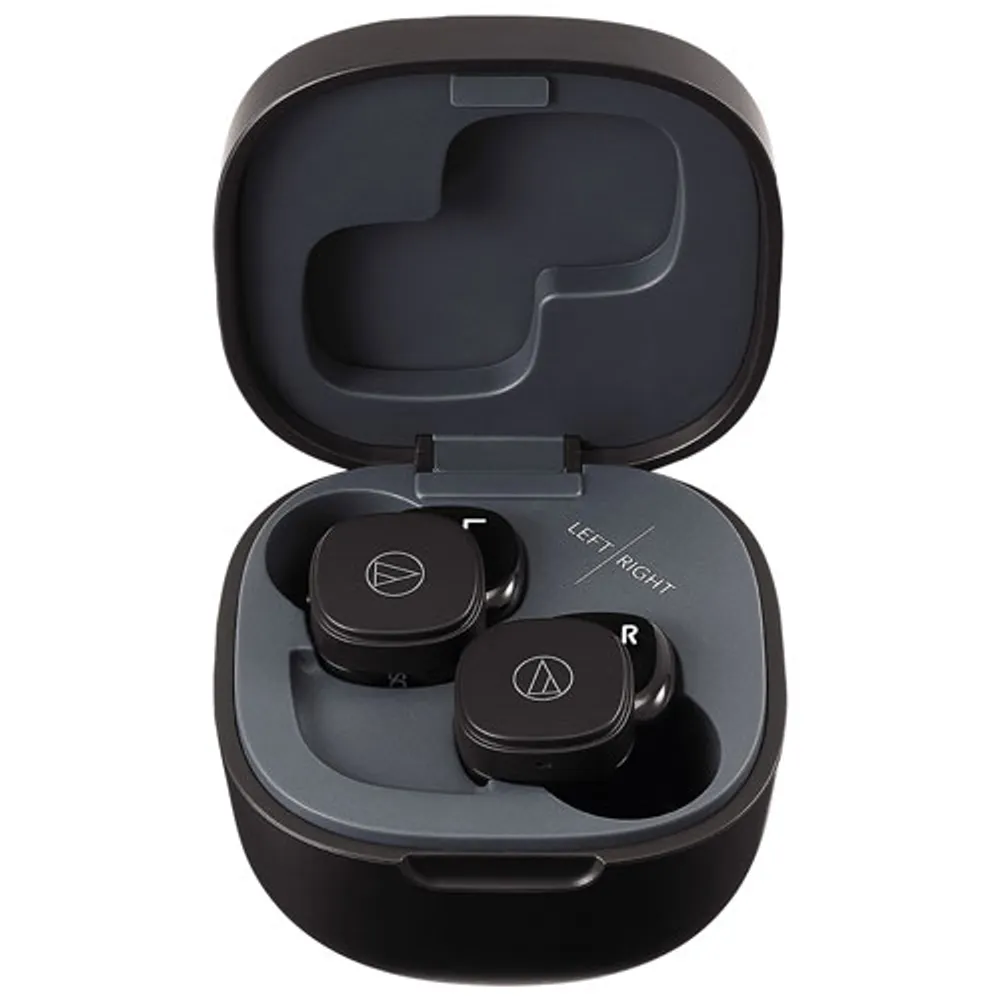 Audio Technica ATH-SQ1TWBK In-Ear Sound Isolating True Wireless Earbuds - Black