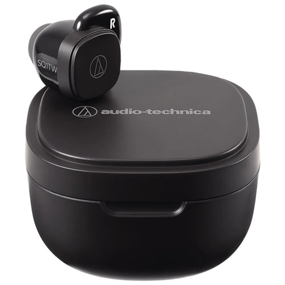 Audio Technica ATH-SQ1TWBK In-Ear Sound Isolating True Wireless Earbuds - Black