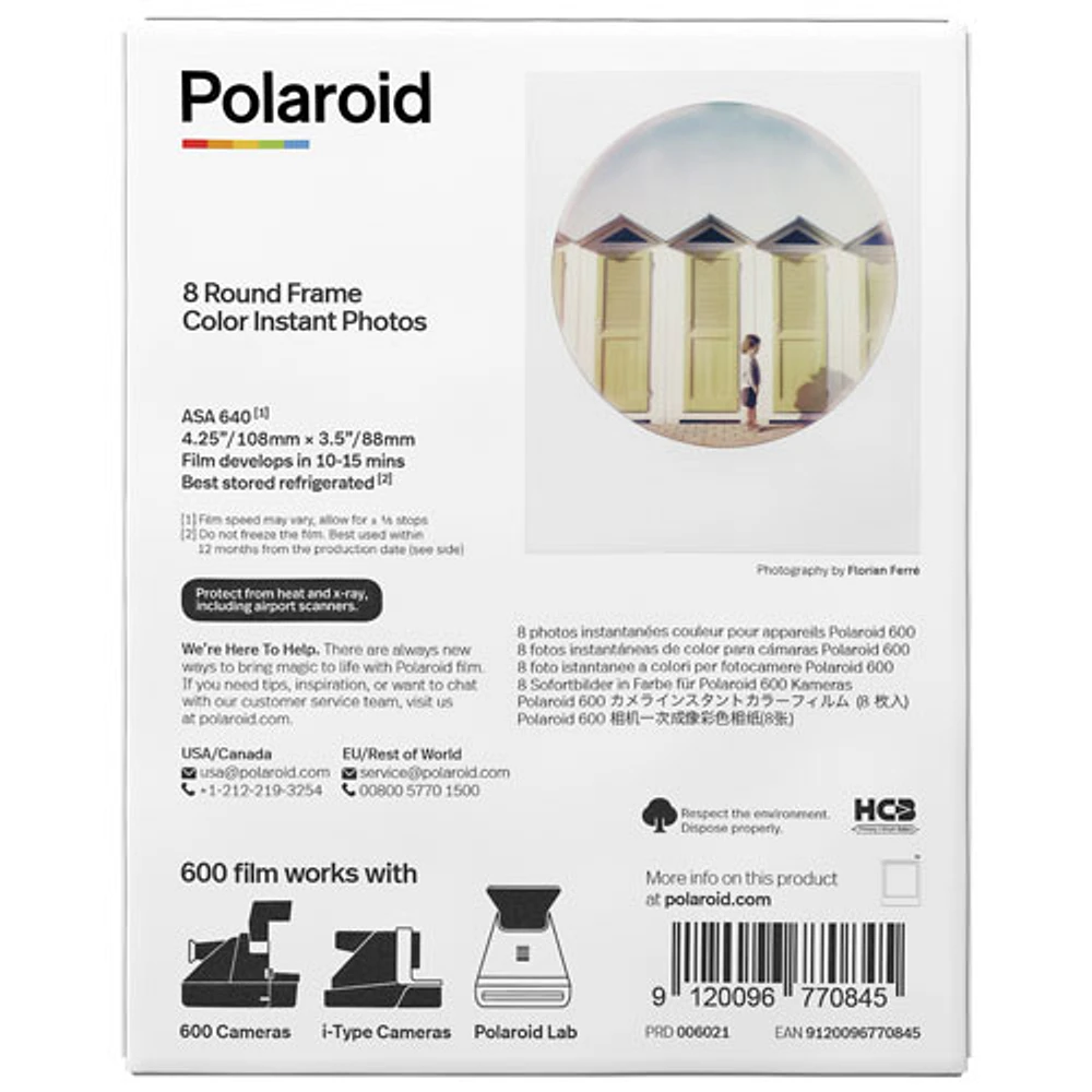 Polaroid Colour 600 Round Film - 8 Pack