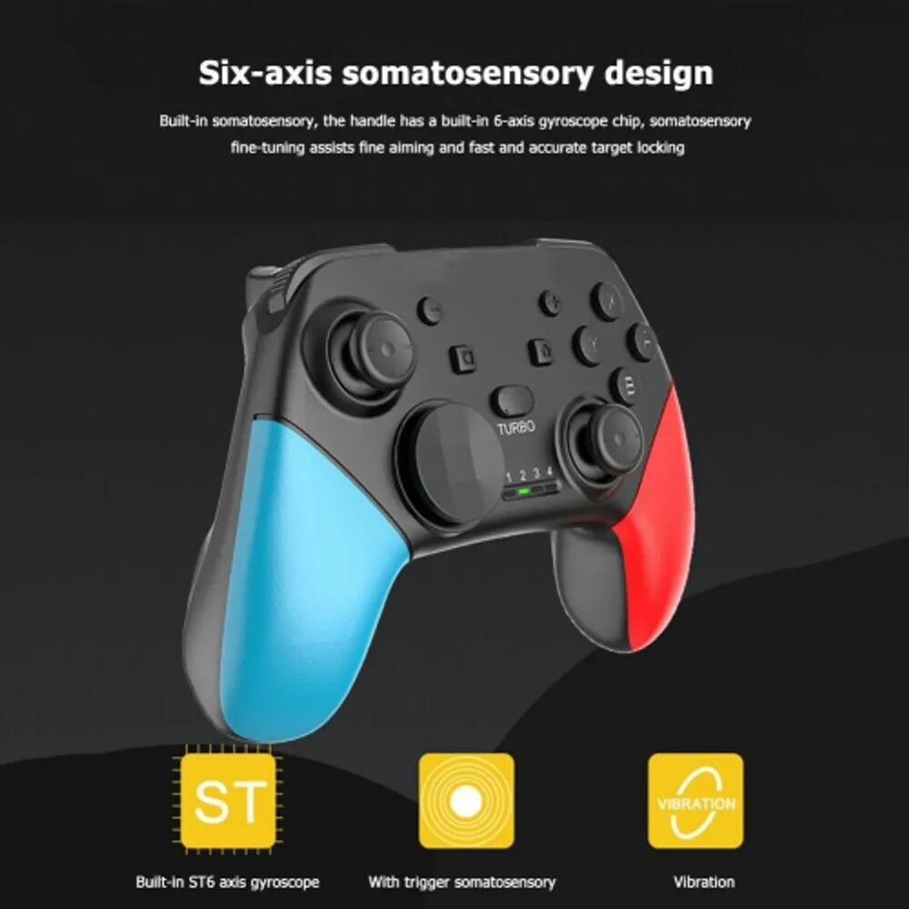 Manette Switch sans Fil, Turbo, Gyroscope à 6 Axes et Double Vibration