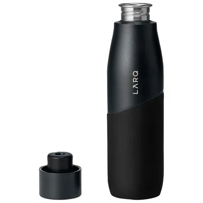 Bouteille d'eau autonettoyante de 710 ml (24 oz) en acier inoxydable PureVis Movement de LARQ - Noir/Onyx