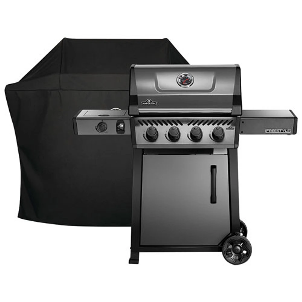 Napoleon Freestyle 425 47000 BTU Propane BBQ with Side Burner & Grill Cover - Black - Only at Best Buy