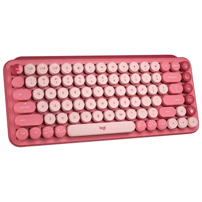 Logitech POP Keys Wireless Mechanical Keyboard with Customizable Emoji Keys - Rose - En