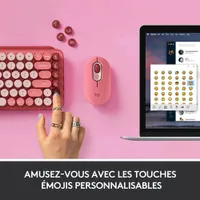 Logitech POP Keys Wireless Mechanical Keyboard with Customizable Emoji Keys - Rose - En