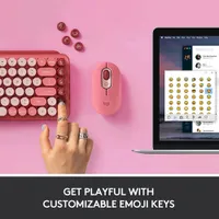 Logitech POP Keys Wireless Mechanical Keyboard with Customizable Emoji Keys - Rose - En