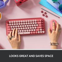 Logitech POP Keys Wireless Mechanical Keyboard with Customizable Emoji Keys - Rose - En