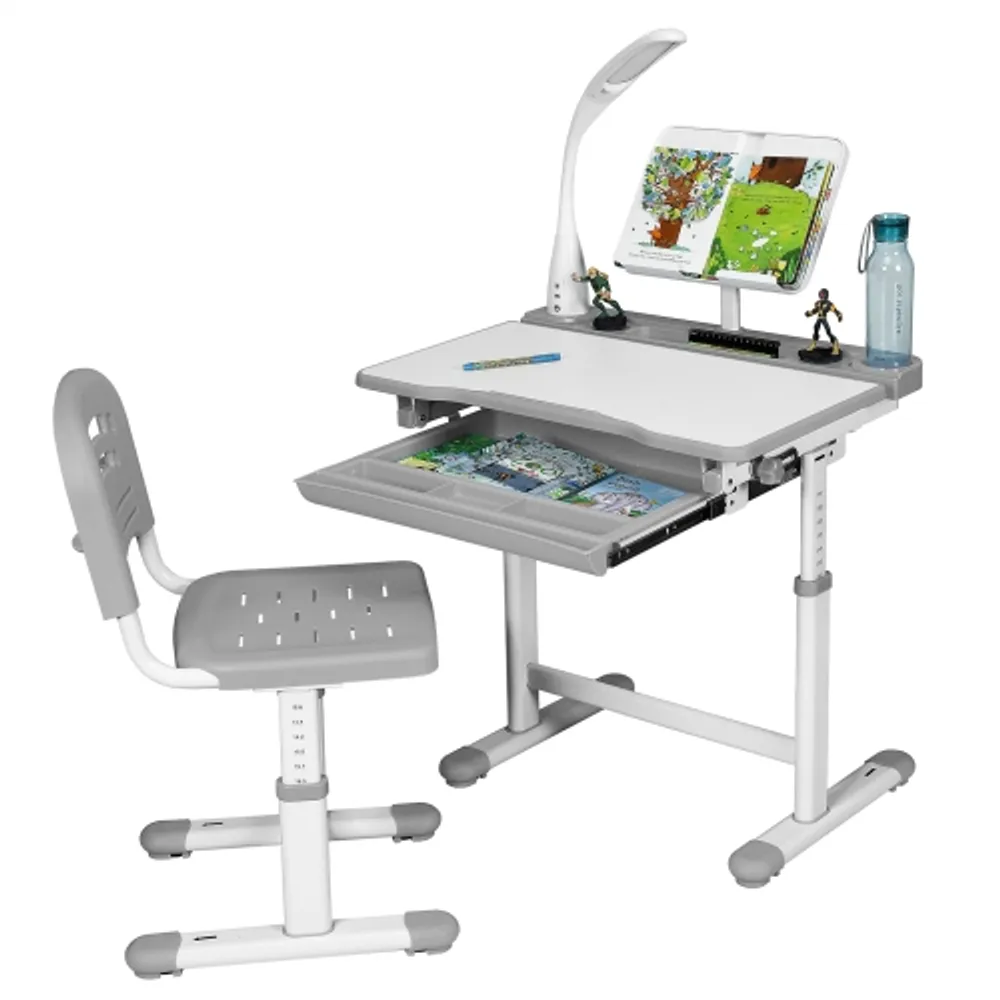 Height Adjustable Kids Study Desk and Chair Set - Costway