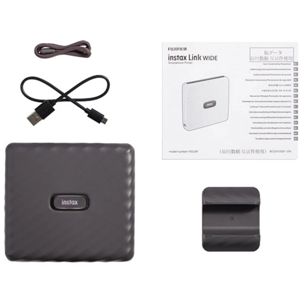 Imprimante de téléphone intelligent Instax Link Wide de Fujifilm - Gris moka