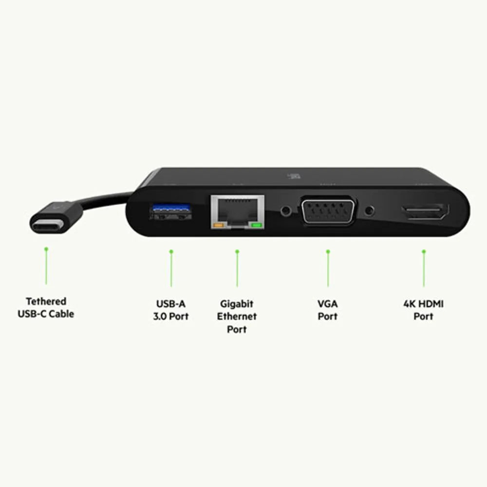 Belkin 4-Port USB-C Multimedia Hub (AVC005BTBK)