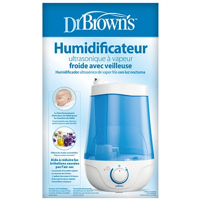 Humidificateur ultrasonique à brume fraîche avec veilleuse AN008 de Dr. Brown - Blanc