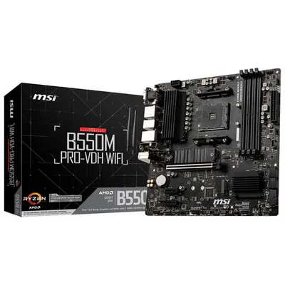 Carte mère B550M PRO-VDH Wi-Fi Micro-ATX LGA AM4 DDR4 de MSI pour processeurs Ryzen 3000/5000 d'AMD