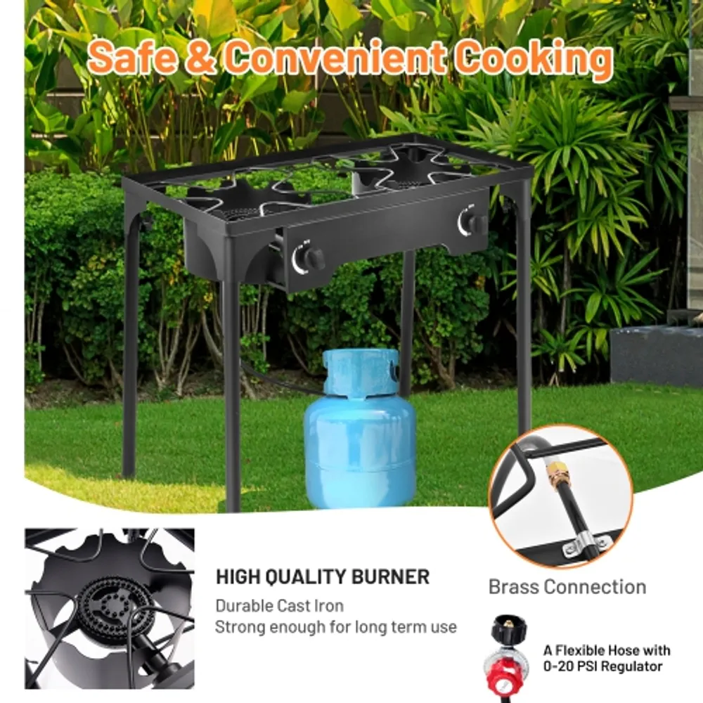 Gymax Outdoor 2-Burner Stove High Pressure Propane Gas Camp Stove 150,000  BTU | Scarborough Town Centre