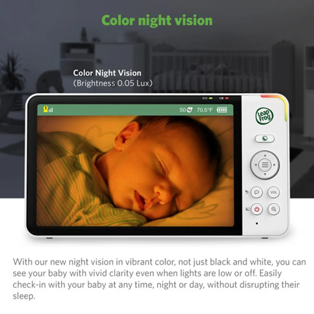 LeapFrog 7" Video Baby Monitor w/ Colour Night Vision, Zoom/Pan/Tilt, & 2-Way Audio (LF920HD)