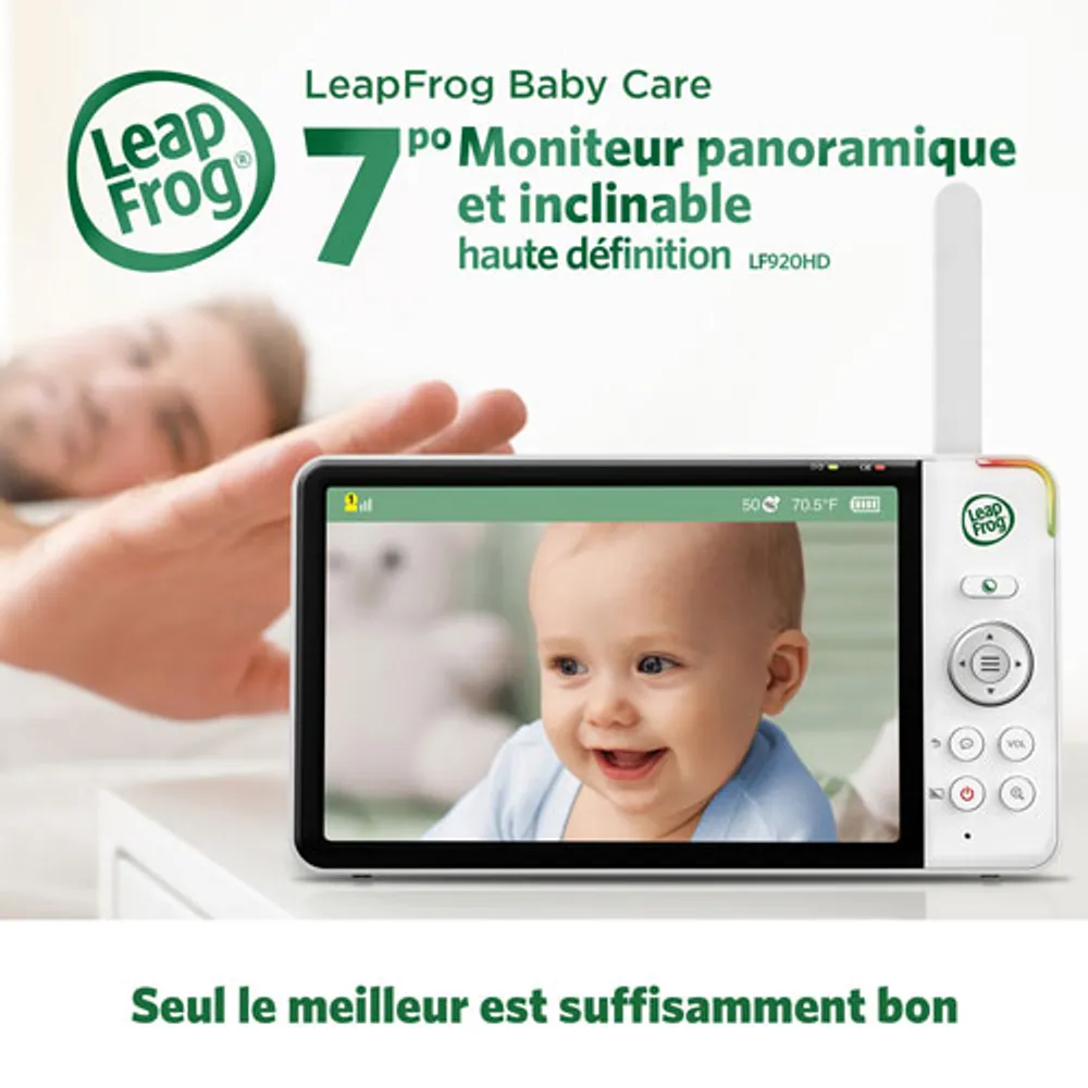 LeapFrog 7" Video Baby Monitor w/ Colour Night Vision, Zoom/Pan/Tilt, & 2-Way Audio (LF920HD)