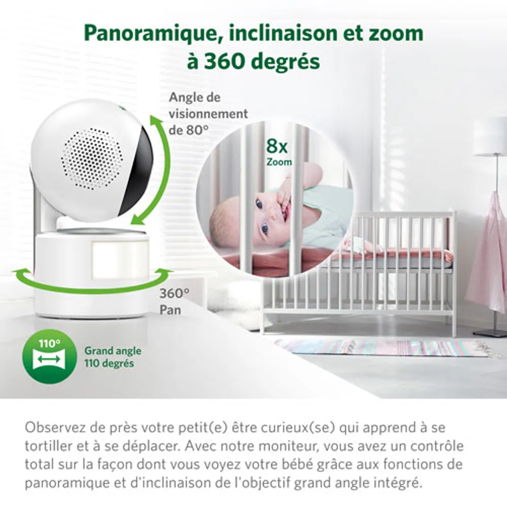 LeapFrog 7" Video Baby Monitor w/ Colour Night Vision, Zoom/Pan/Tilt, & 2-Way Audio (LF920HD)