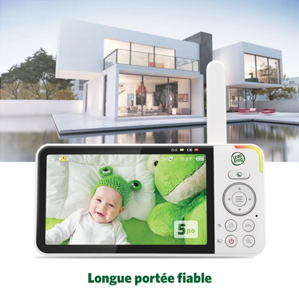 LeapFrog 5" Video Baby Monitor w/ Colour Night Vision, Zoom/Pan/Tilt, & 2-Way Audio (LF915HD)