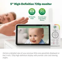 LeapFrog 5" Video Baby Monitor w/ Colour Night Vision, Zoom/Pan/Tilt, & 2-Way Audio (LF915HD)