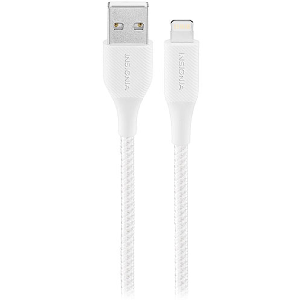 Insignia Apple MFi Certified 1.2m (4 ft.) Braided Lightning to USB-A Cable - Moon Grey