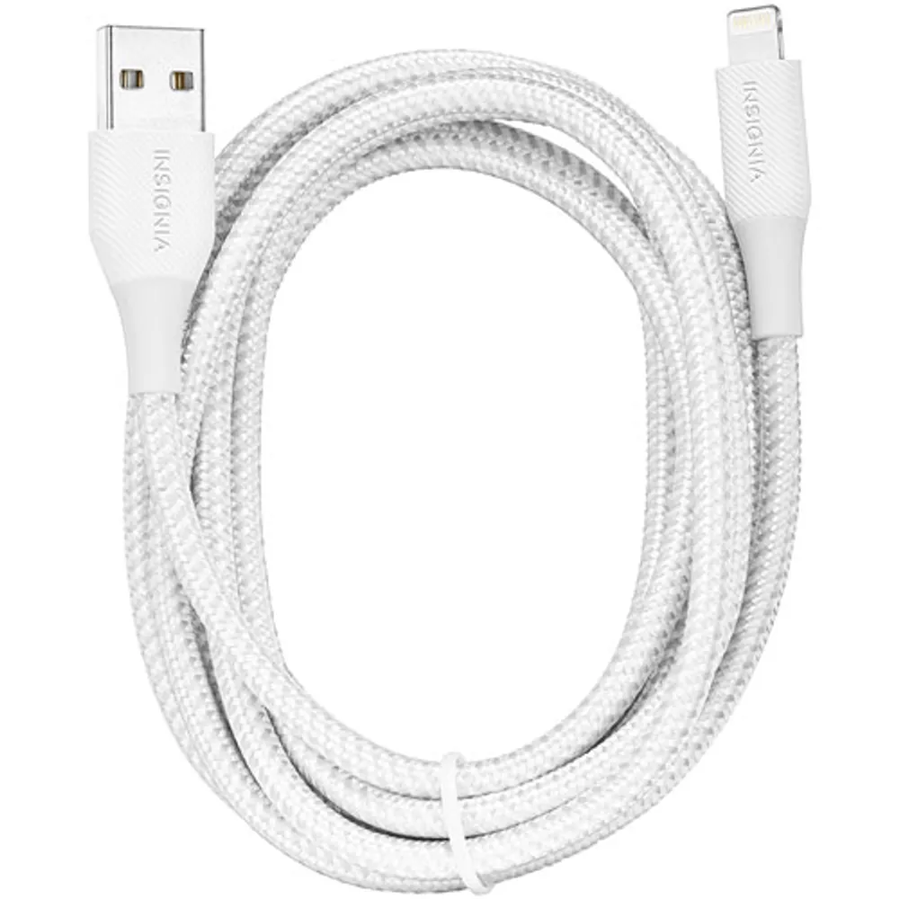 Insignia Apple MFi Certified 1.8m (6 ft.) Braided Lightning to USB-A Cable - Moon Grey