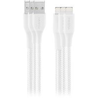 Insignia Apple MFi Certified 1.2m/1.8m/3m Braided Lightning to USB-A Cable - Moon Grey - Set of 3