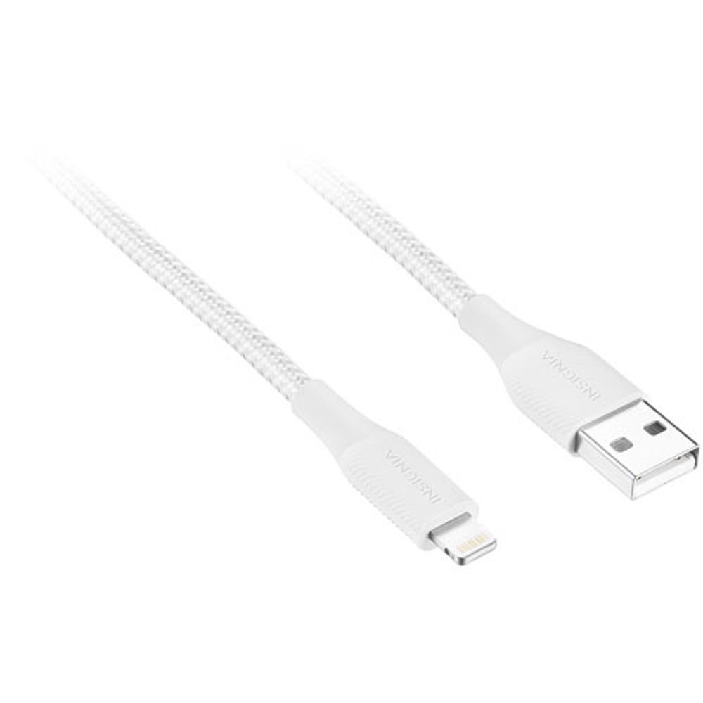 Insignia Apple MFi Certified 1.2m/1.8m/3m Braided Lightning to USB-A Cable - Moon Grey - Set of 3