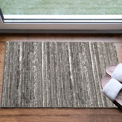 JV Home Contemporary Collection Solid | Transitional | Modern Area Rug for Living Room 2' x 3' (60cm x 90cm) Light Grey / Grey