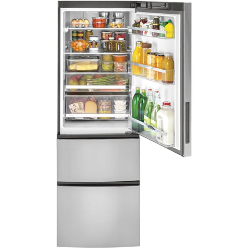 GE 24" 11.9 Cu. Ft. Bottom Freezer Refrigerator (GLE12HSPSS) - Stainless Steel