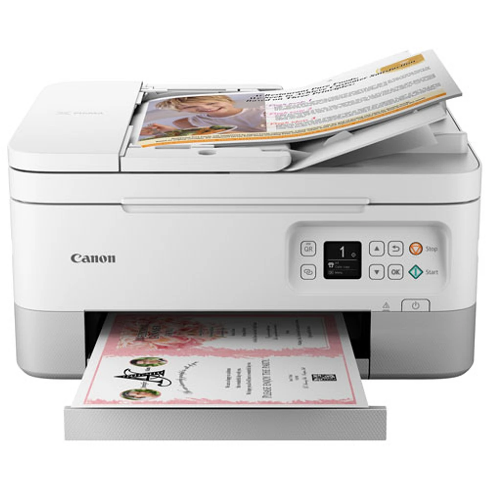 Imprimante à jet d'encre tout-en-un sans fil PIXMA TR7020a de Canon - Blanc