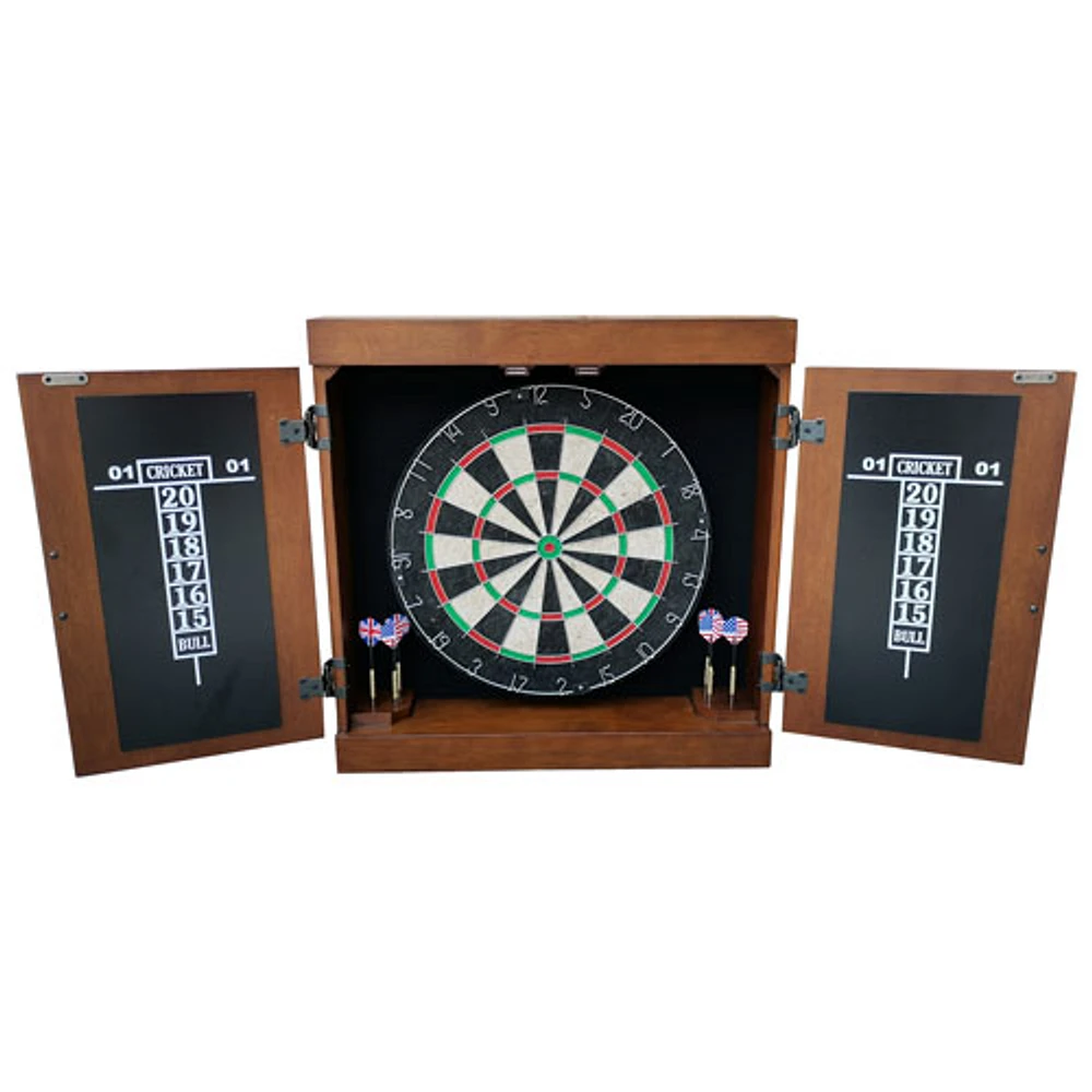 Hathaway Farmington Dart Board and Cabinet Set