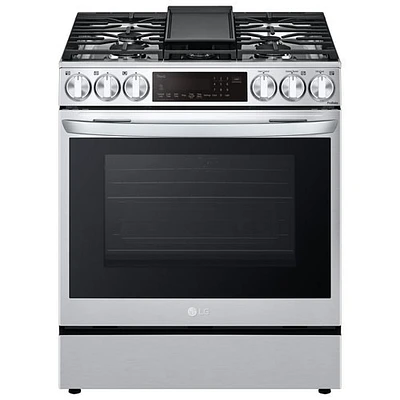 LG 30" True Convection Slide-In Gas Air Fry Range (LSGL6335F) - Stainless - Open Box - Scratch & Dent