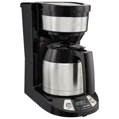 Hamilton Beach Programmable Coffee Maker with Thermal Carafe - 8-Cup - Black/Stainless Steel