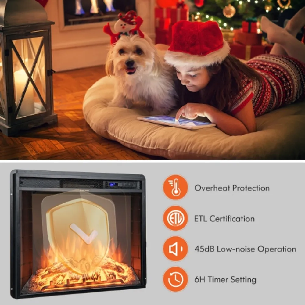 Topbuy 26 Inch Recessed Electric Fireplace Insert heater W/ Remote Control  750W/1500W | Scarborough Town Centre