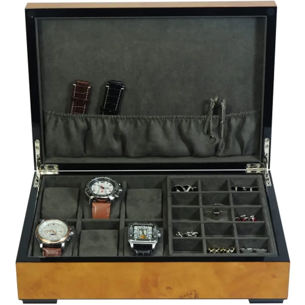 Men's Watch Box Storage Box for 8 Watches with Drawer