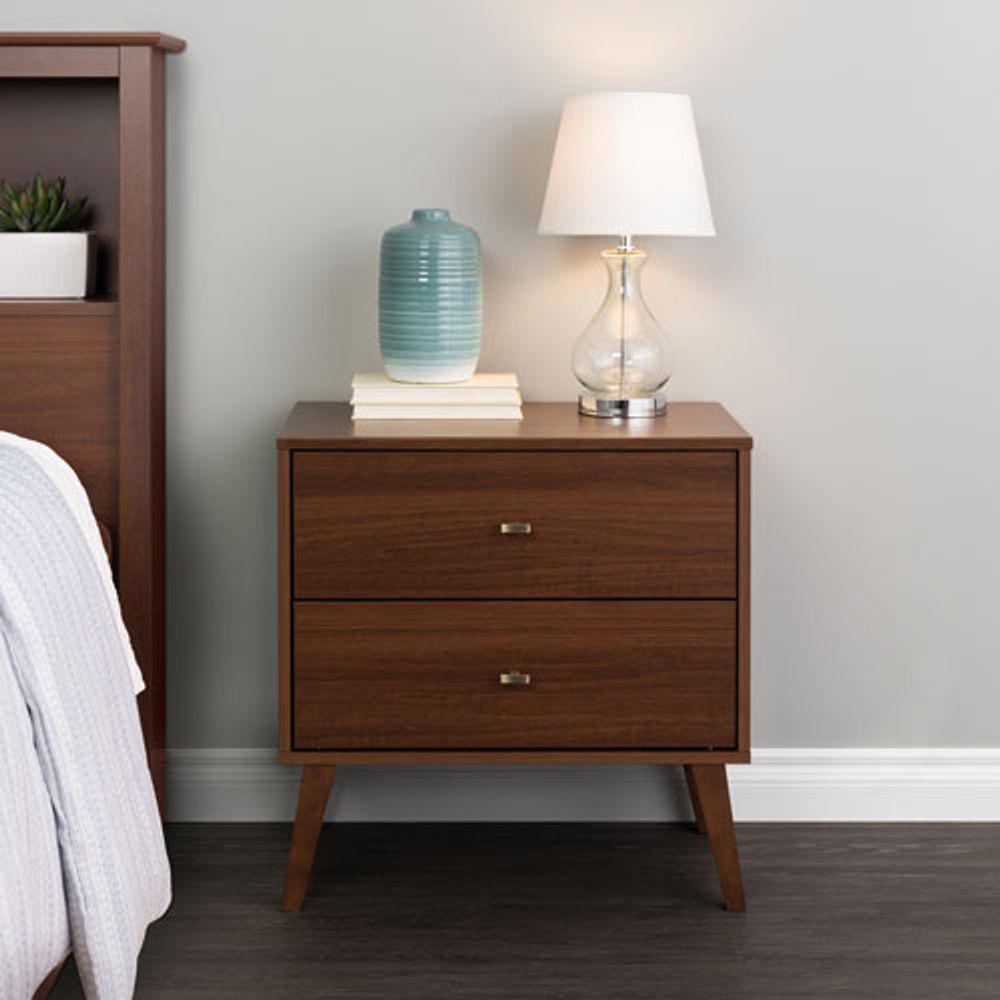 Milo Modern 2-Drawer Nightstand - Cherry