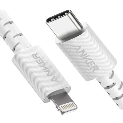 Anker PowerLine Select+ Apple MFi Certified 1.8m (5.9ft) USB-C to Lightning Cable (A8618H21-5) -White