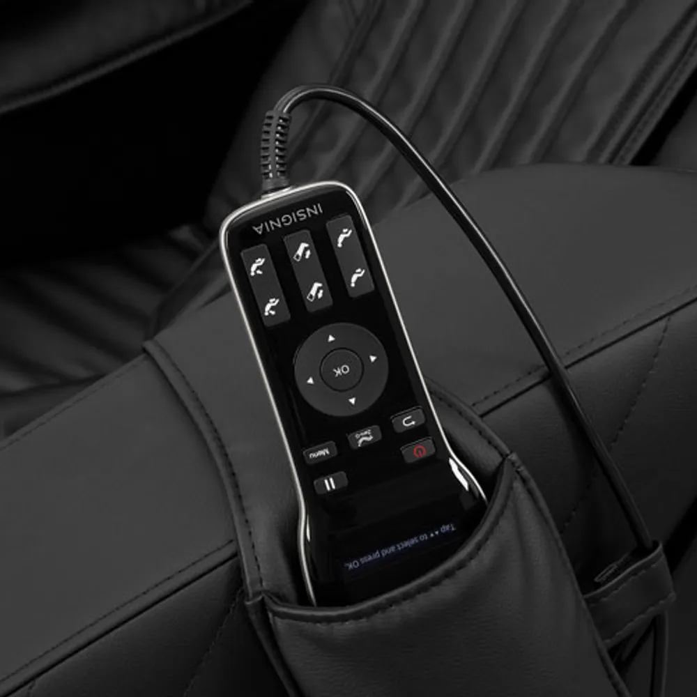 Fauteuil de massage à inclinaison complète Zero Gravity d'Insignia - Noir - Exclusivité de Best Buy