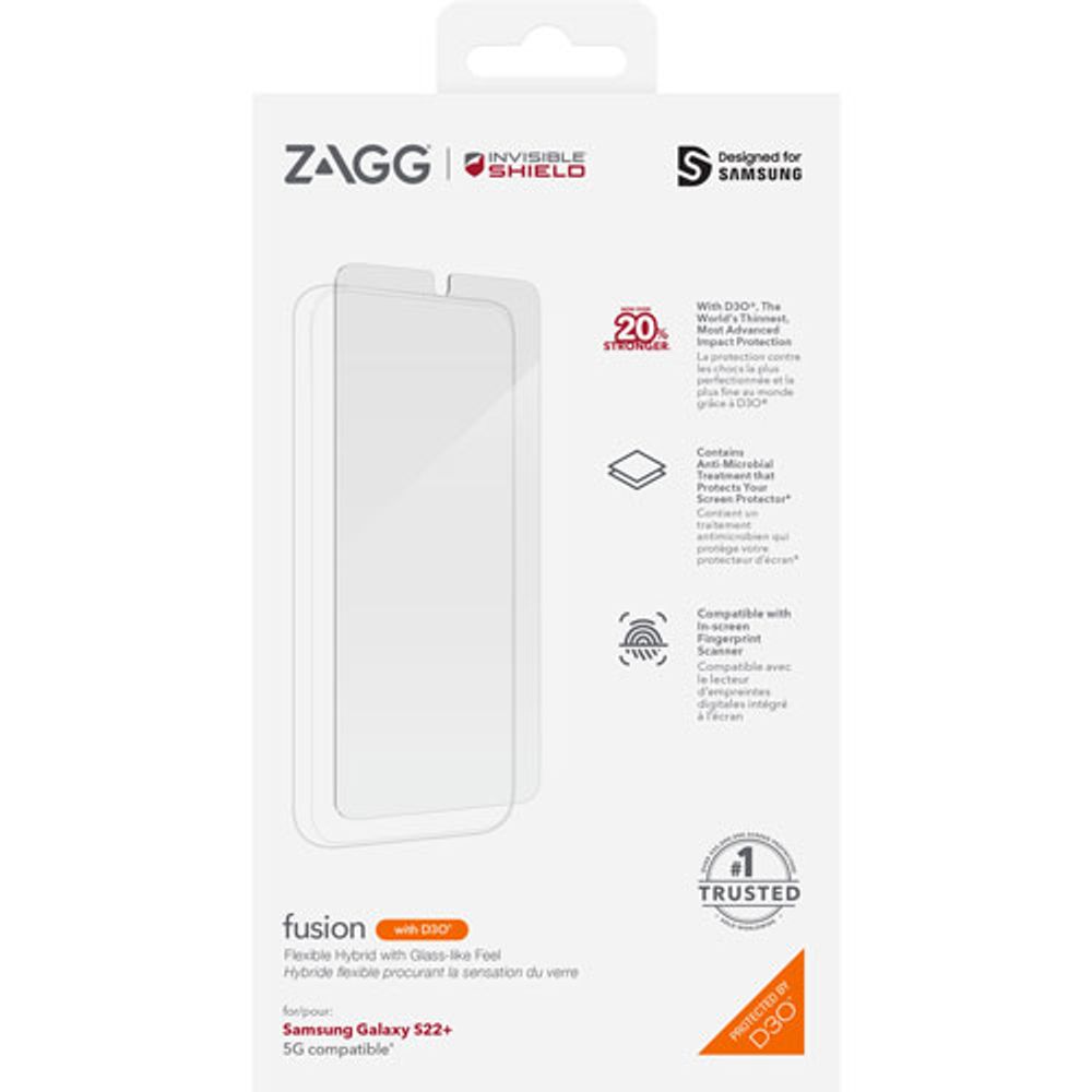 InvisibleShield by ZAGG Fusion D3O Screen Protector for Galaxy S22+ (Plus)