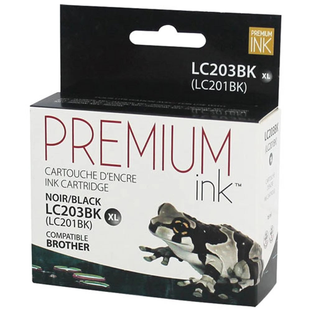 Cartouche d'encre noire Premium Ink compatible avec Brother (LC203BKS)