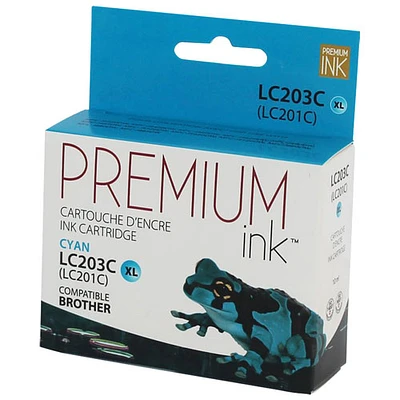 Cartouche d'encre cyan Premium Ink compatible avec Brother (LC203CS)