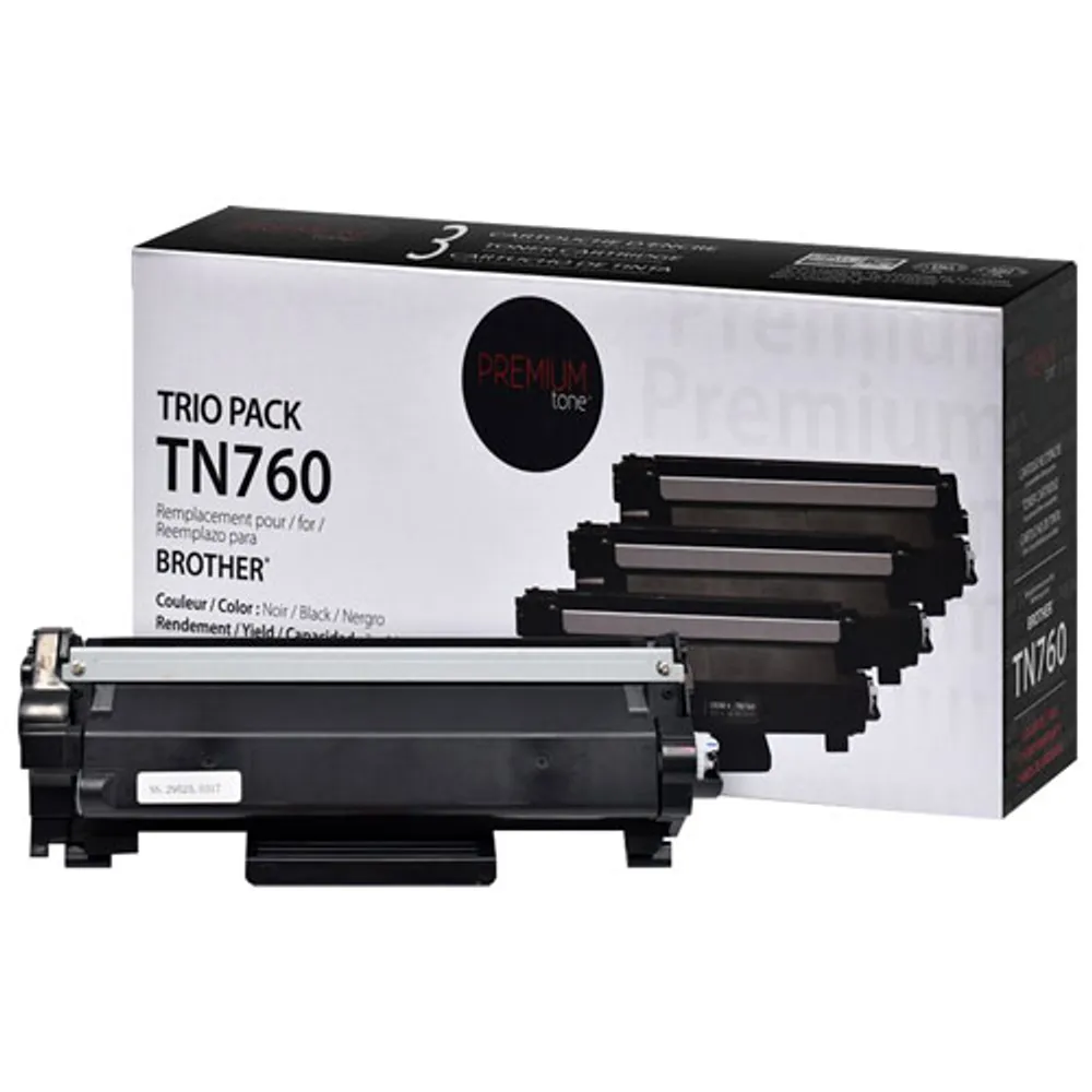 Brother TN760 High-Yield Toner, 3,000 Page-Yield, Black - 3 Pack