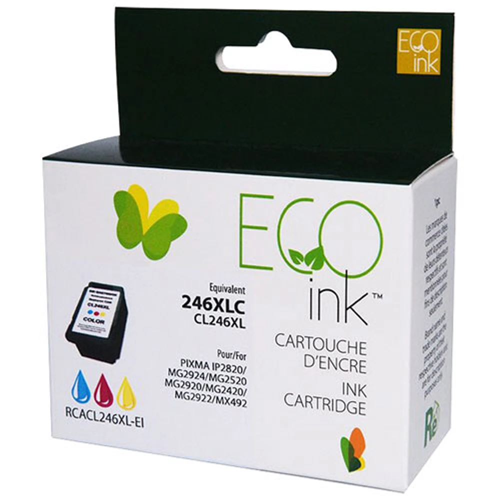 Cartouche d'encre couleur réusinée Eco Ink compatible avec Canon (CL246XL)