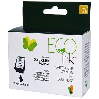 Eco Ink Black Remanufactured Ink Cartridge Compatible with Canon (PG245XL)